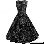 NEARTIME ❤️Women Dress Clearance Vintage Printing Sleeveless Evening Party Prom Swing Dress Black B079JDV7DY